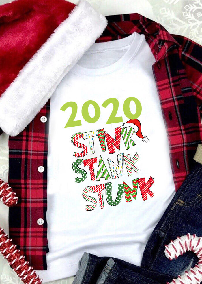 

T-shirts Tees Hat 2020 Stink Stank Stunk T-Shirt Tee in White. Size: ,M,L