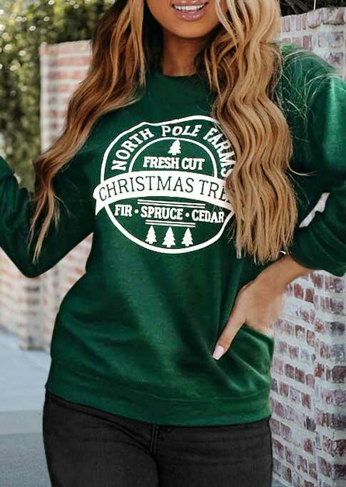

Sweatshirts Christmas North Pole Farms Pullover Sweatshirt in Green. Size: ,M,L