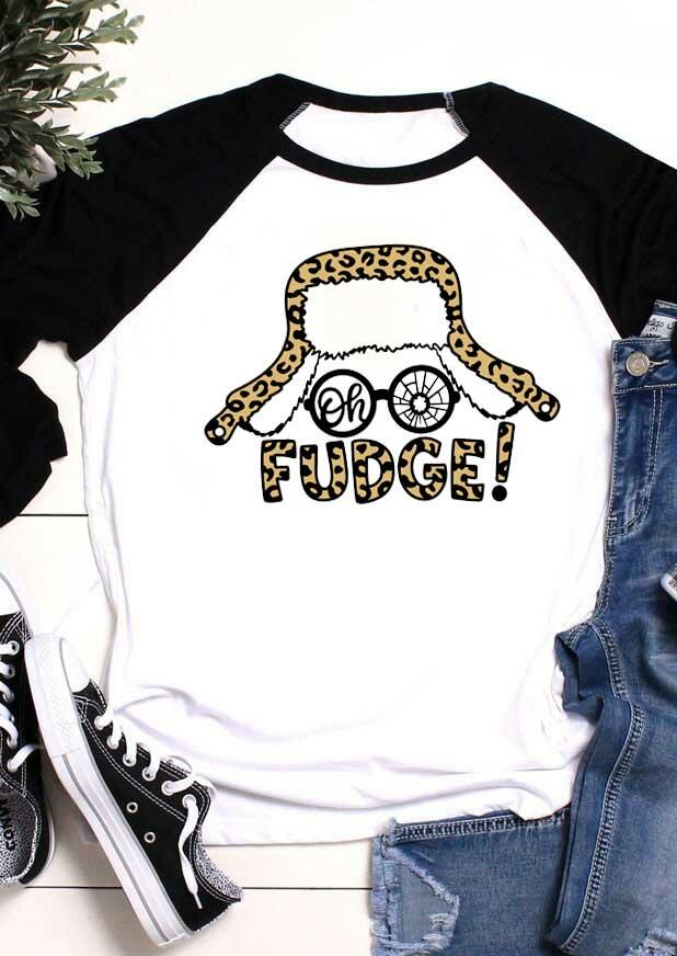 

T-shirts Tees Oh Fudge Leopard T-Shirt Tee in Black. Size: S,,L