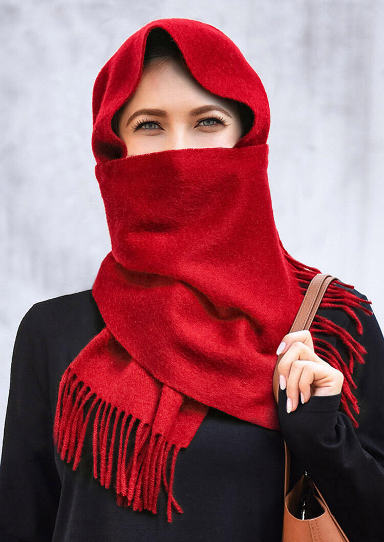 

Scarves Feelily Classic Red Tassel Pashmina Scarf For Women in Red. Size