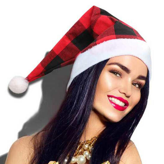 

Hats Christmas Buffalo Plaid Classic New Year Hat in Red. Size