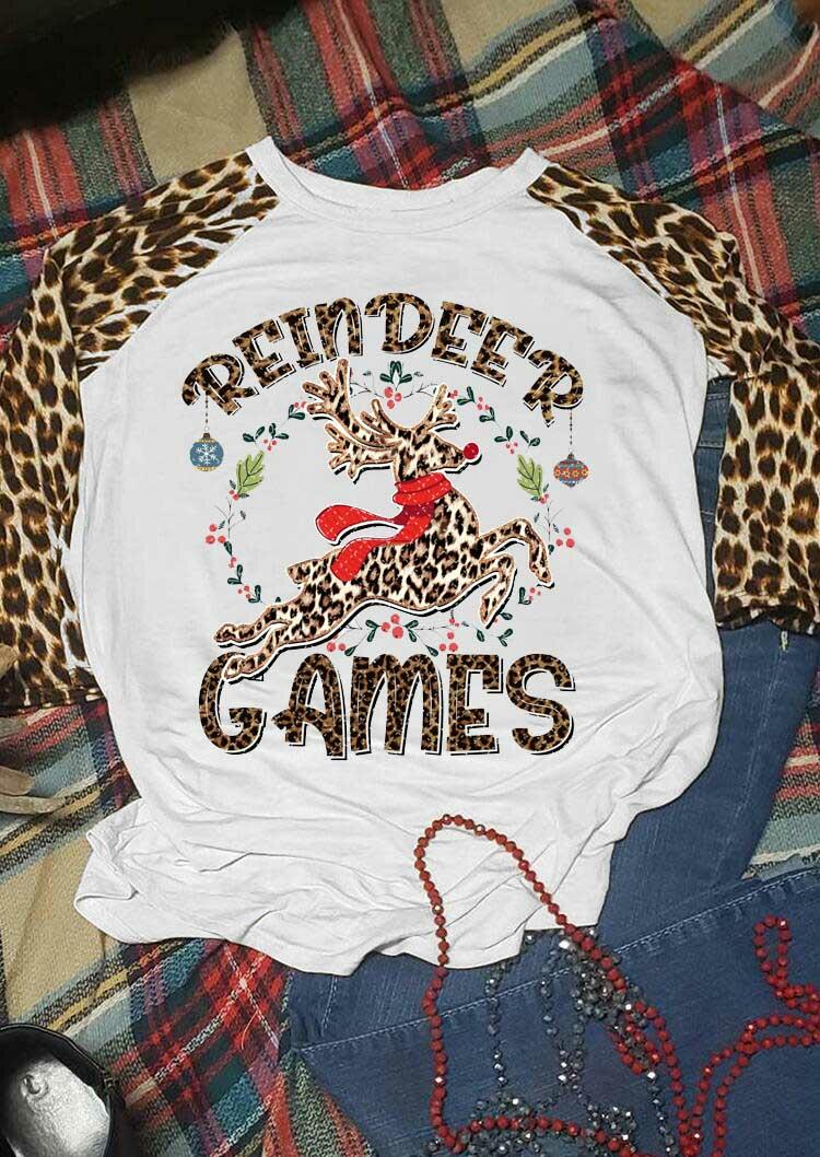 

T-shirts Tees Leopard Reindeer Games O-Neck T-Shirt Tee in Leopard. Size: ,M,L