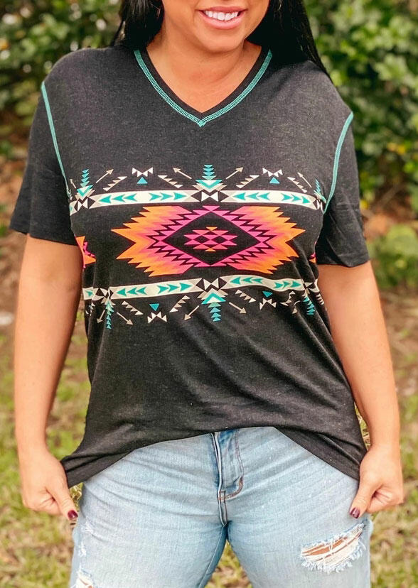 

Tees T-shirts Aztec Geometric Crazy Train Arrow T-Shirt Tee in Dark Grey. Size: S,M,,XL