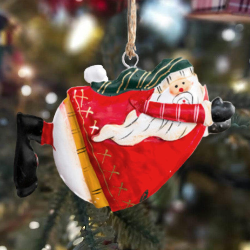 

Christmas Decoration Creative Alloy Christmas Santa Hanging Ornament in Red. Size