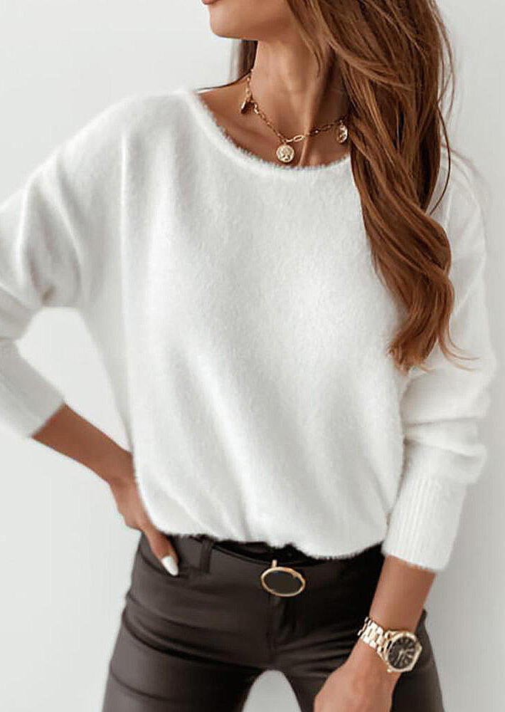 

Blouses Mesh Lace Splicing Hollow Out Plush Blouse in White. Size: ,M,L,XL