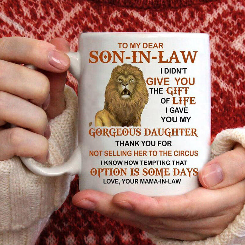 

Home Decor To My Dear Son In Law Ceramic Mug in White. Size