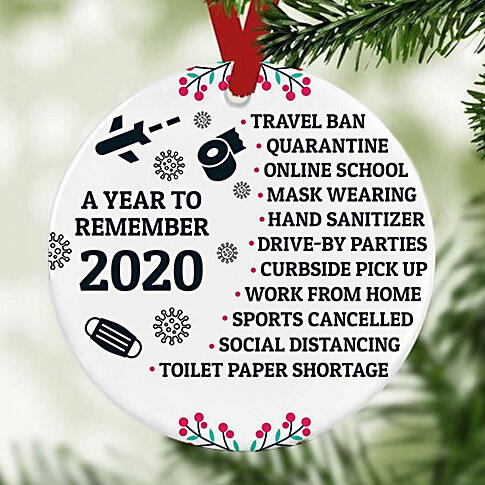 

Christmas Decoration A Year To Remember Christmas Tree Hanging Ornament in White. Size