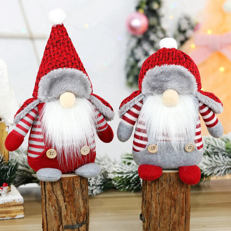 

Christmas Decoration Christmas Striped Plush Gnomies Doll Ornament in Pattern1,Pattern2. Size