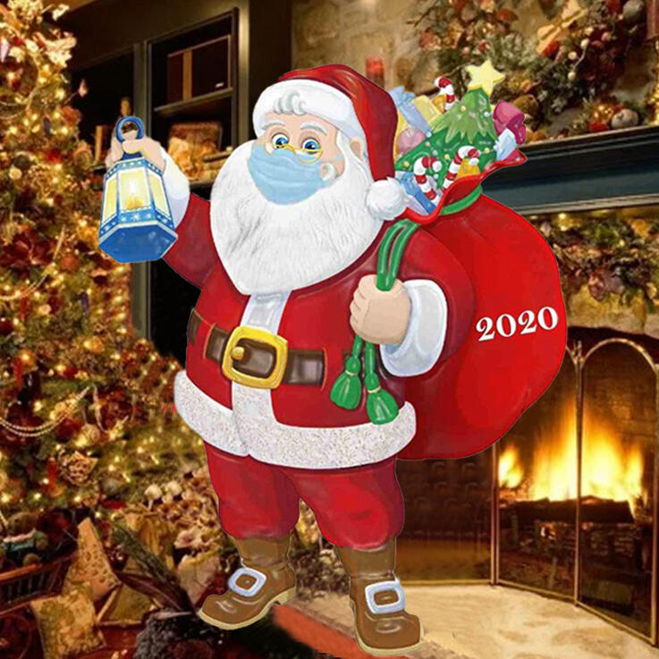 

Christmas Decoration 2020 Santa Wearing A Mouth Shield Christmas Decoration in Multicolor. Size