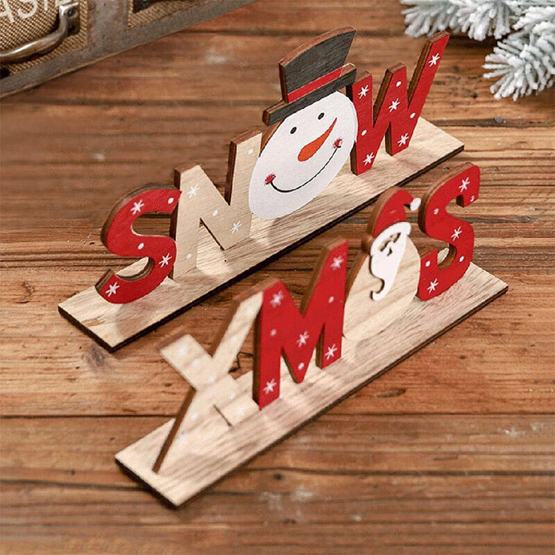 

Christmas Decoration Xmas Snow Letter Wooden Christmas Decoration in Pattern2. Size