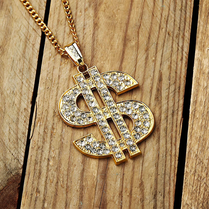 

Pet Products Pet Rhinestone Hip Hop Dollar Sign Pendant Necklace in Gold. Size
