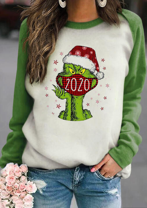 

Sweatshirts Christmas Snowflake 2020 Grinch Pullover Sweatshirt in Green. Size: ,M,XL