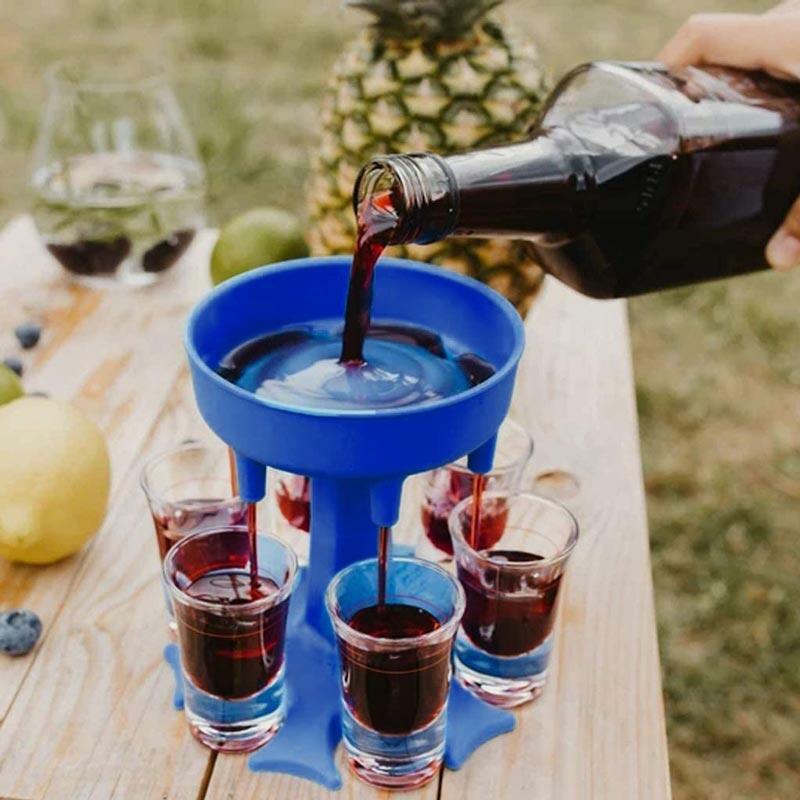 

Tools 6 Shot Wine Glass Dispenser Holder in Blue. Size