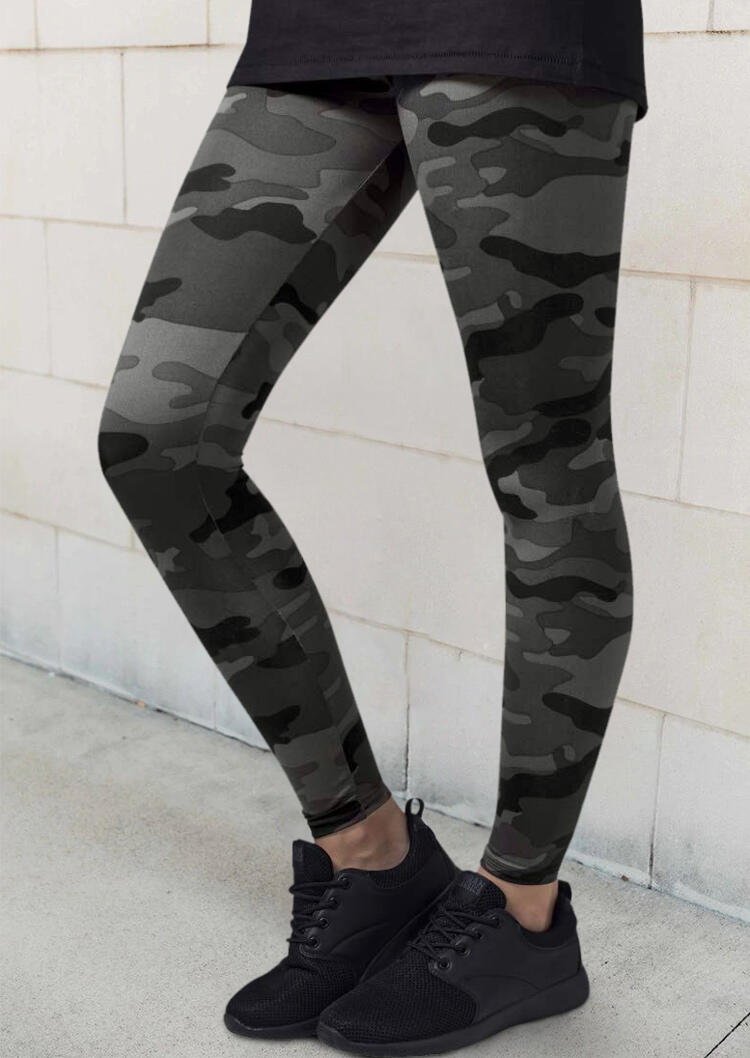 

Leggings Camouflage Mid Waist Stretchy Casual Leggings in Camouflage. Size