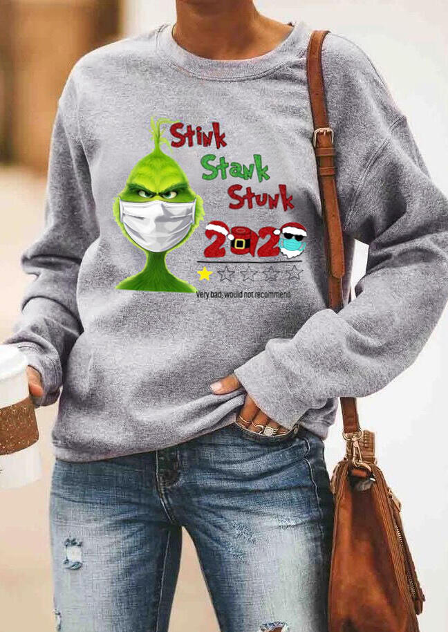 

Sweatshirts Christmas Grinch Stink Stank Stunk 2020 Pullover Sweatshirt in Gray. Size