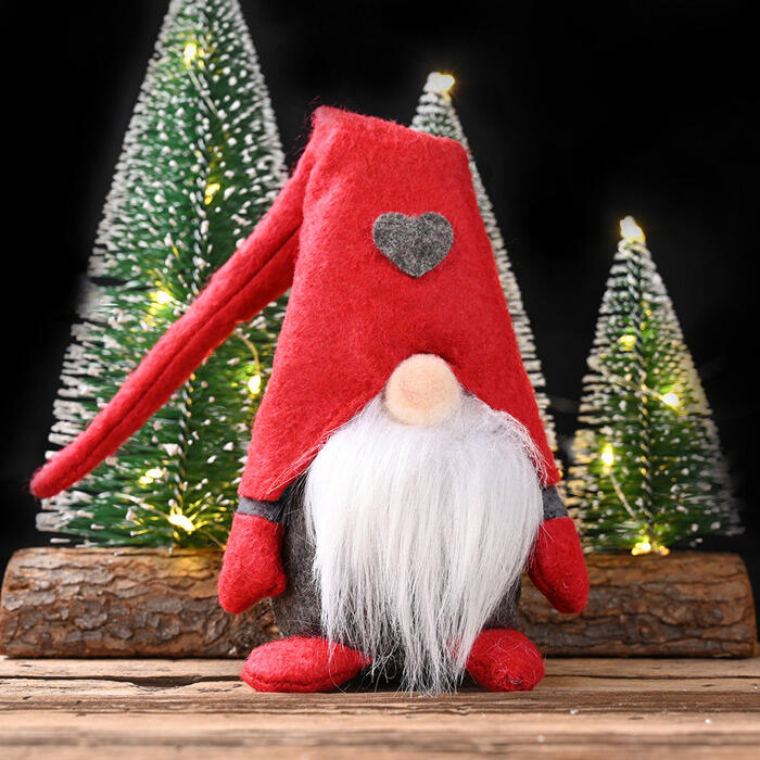 

Christmas Decoration Gnomies Love Heart Bowknot Faceless Doll in Pattern1. Size
