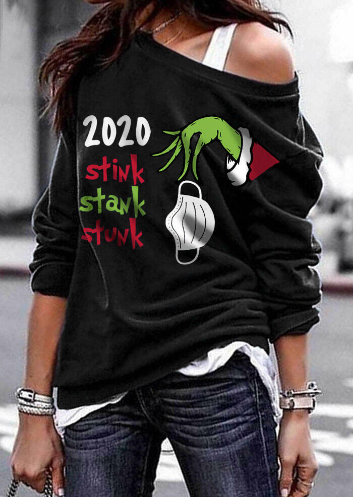Christmas 2020 Stink Stank Stunk Grinch Hand Sweatshirt - Army Green