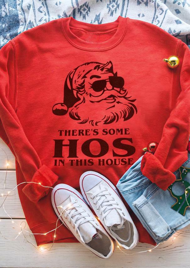 

Christmas There's Some Hos In This House Pullover Sweatshirt - Red, 489308