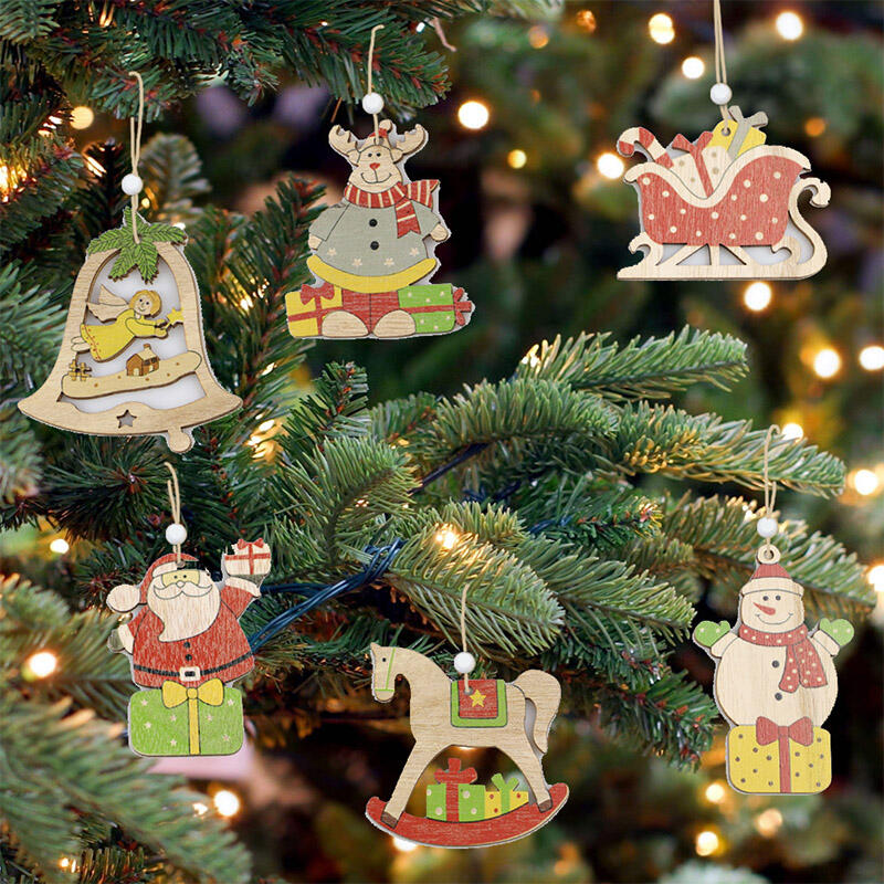 

Christmas Decoration DIY Hollow Out Wooden Christmas Tree Hanging Ornament in Pattern2. Size