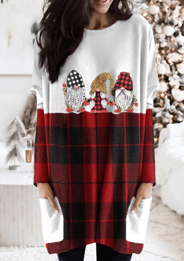 

Mini Dresses Plaid Leopard Gnomies Pocket Mini Dress in Plaid. Size
