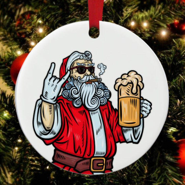 

Christmas Decoration Christmas Santa Claus Beer Christmas Tree Hanging Ornament in White. Size