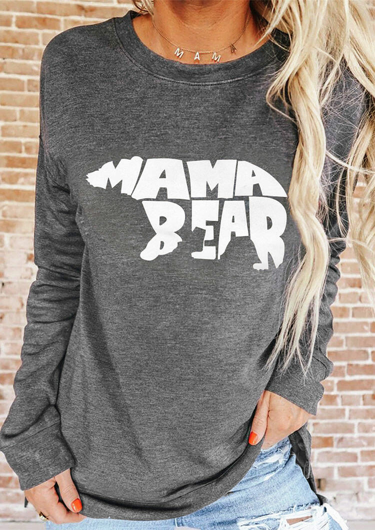 

Sweatshirts Mama Bear Long Sleeve Pullover Sweatshirt in Dark Grey. Size: ,L