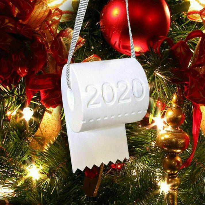 

Christmas Decoration 2020 Toilet Paper Crisis Christmas Tree Hanging Ornament in White. Size