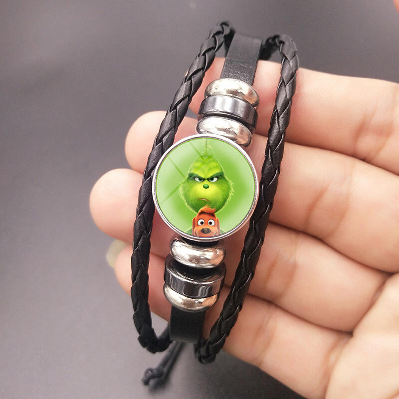 

Bracelet Christmas Grinch Santa Claus Beading Multi-Layered Braided Bracelet in Pattern2. Size