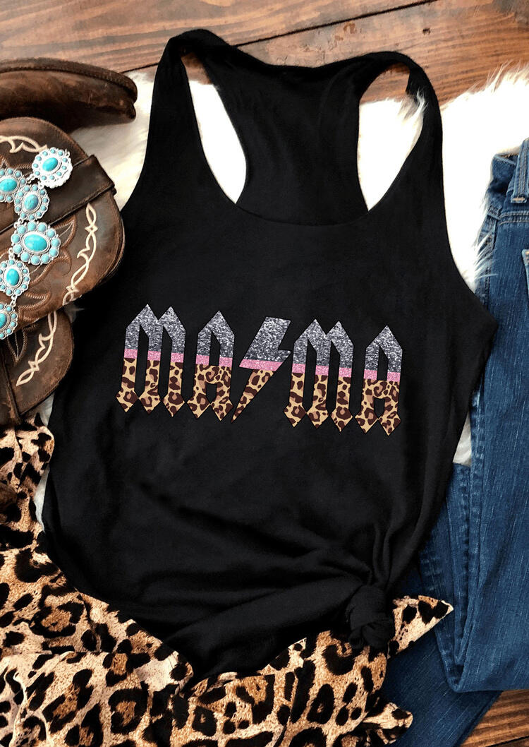 

Tank Tops Leopard Lightning Ma Ma Casual Racerback Tank Top in Black. Size