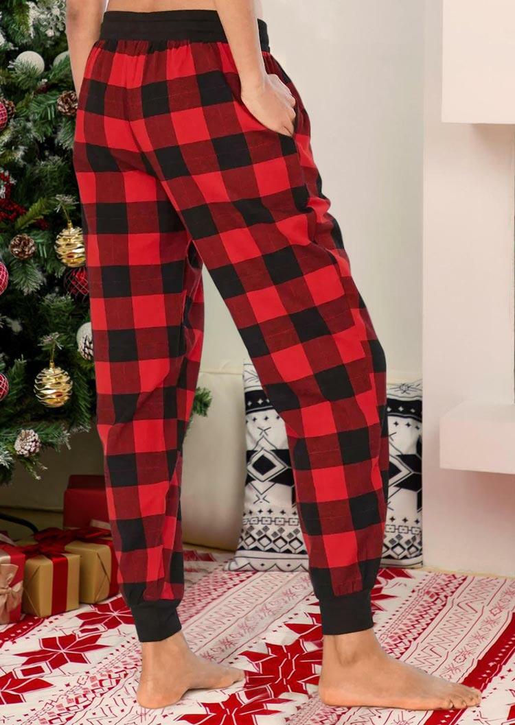 

Pants Mommy Bear Drawstring Pocket Buffalo Plaid Pants in Plaid. Size: ,M