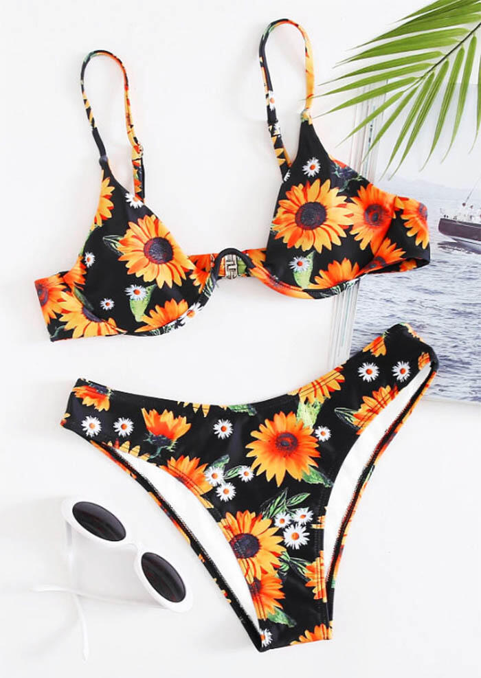 

Bikini Sets Sunflower Adjustable Strap Bikini Set in Black. Size