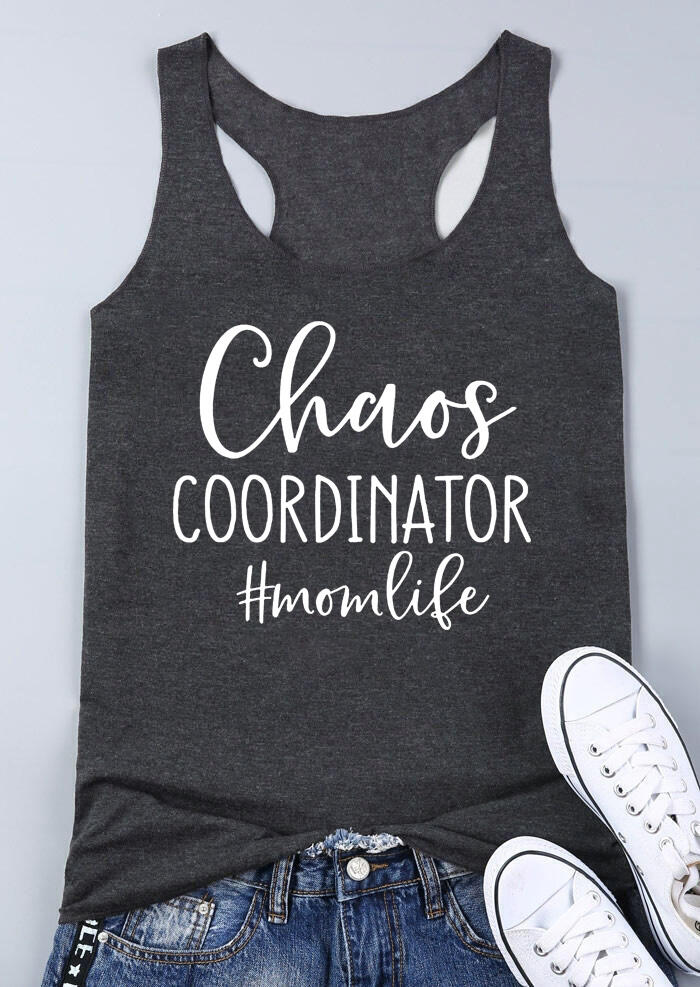 Chaos Coordinator Mom Life Tank - Dark Grey