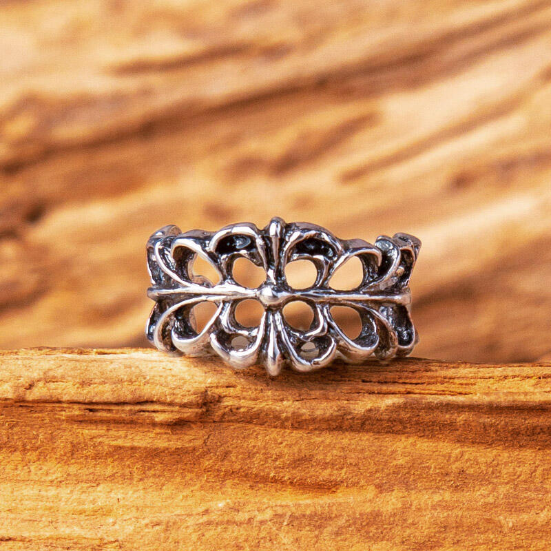 

Rings Vintage Hollow Out Titanium Steel Open Ring in Pattern1. Size