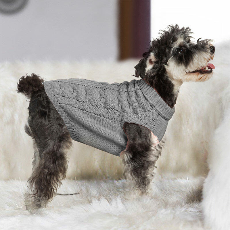 

Pet Products Winter Warm Thickened Pet Knitted Sweater in Gray. Size