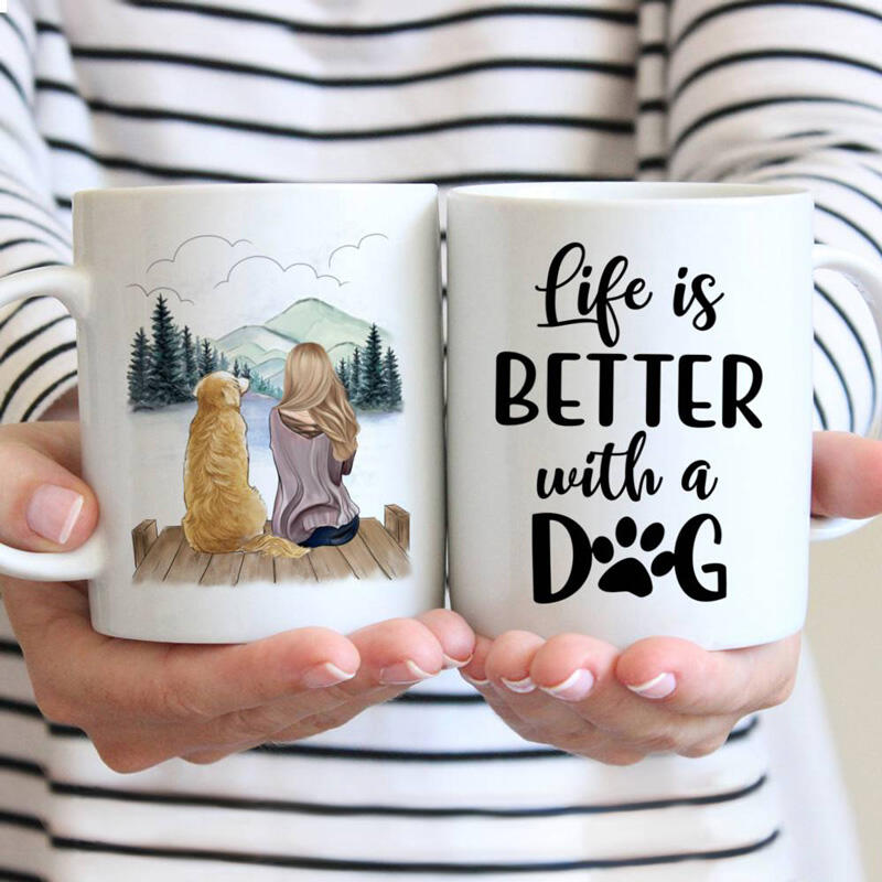 

Home Decor Life Is Better With A Dog Paw Ceramic Mug in White. Size
