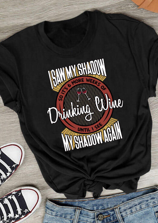 

T-shirts Tees Groundhog Day Drinking Wine T-Shirt Tee in Black. Size: ,M,L,XL