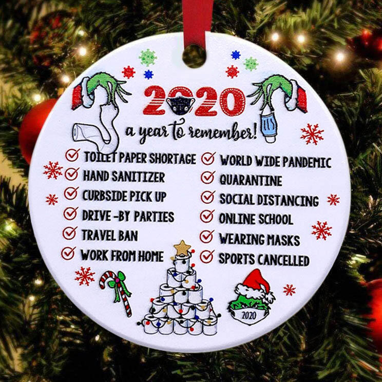 

Christmas Decoration 2020 A Year To Remember Christmas Tree Hanging Ornament in White. Size