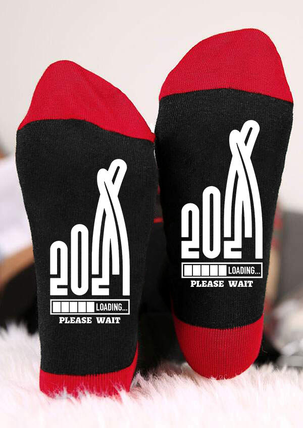 

Crew Socks 2021 Loading Please Wait Socks in Red. Size