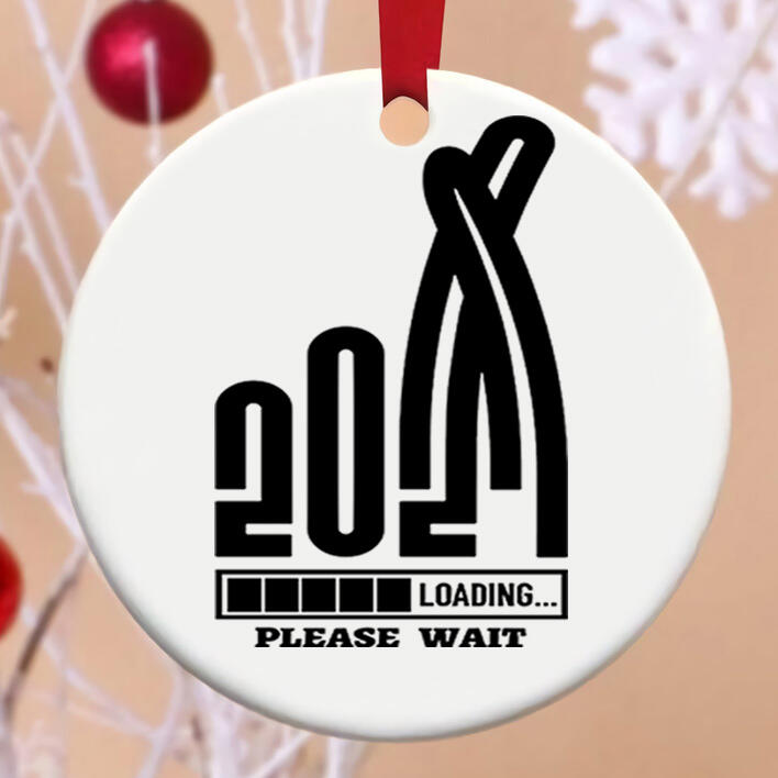 

Christmas Decoration 2021 Loading Please Wait Christmas Tree Hanging Ornament in White. Size