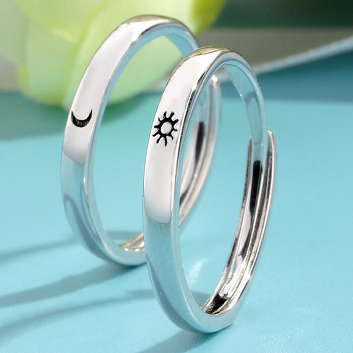 

Rings Valentine Sun And Moon Adjustable Open Mouth Couple Ring in Pattern1,Pattern2. Size
