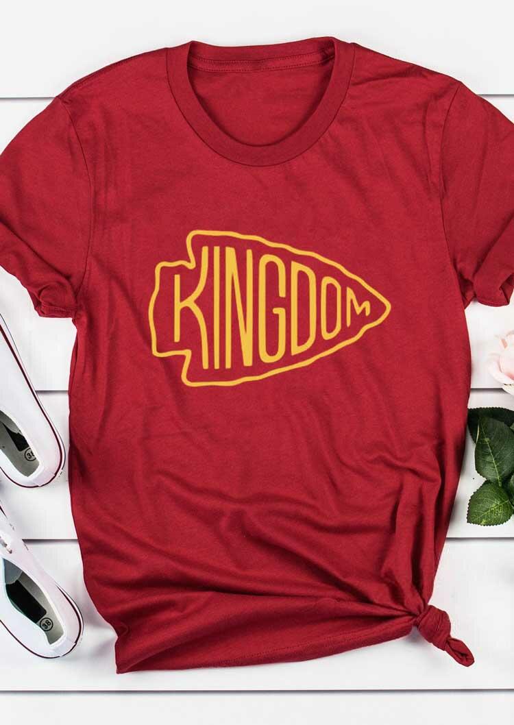 

Tees T-shirts Football Kansas City Chiefs Kingdom O-Neck T-Shirt Tee in Red. Size: S,M,,XL