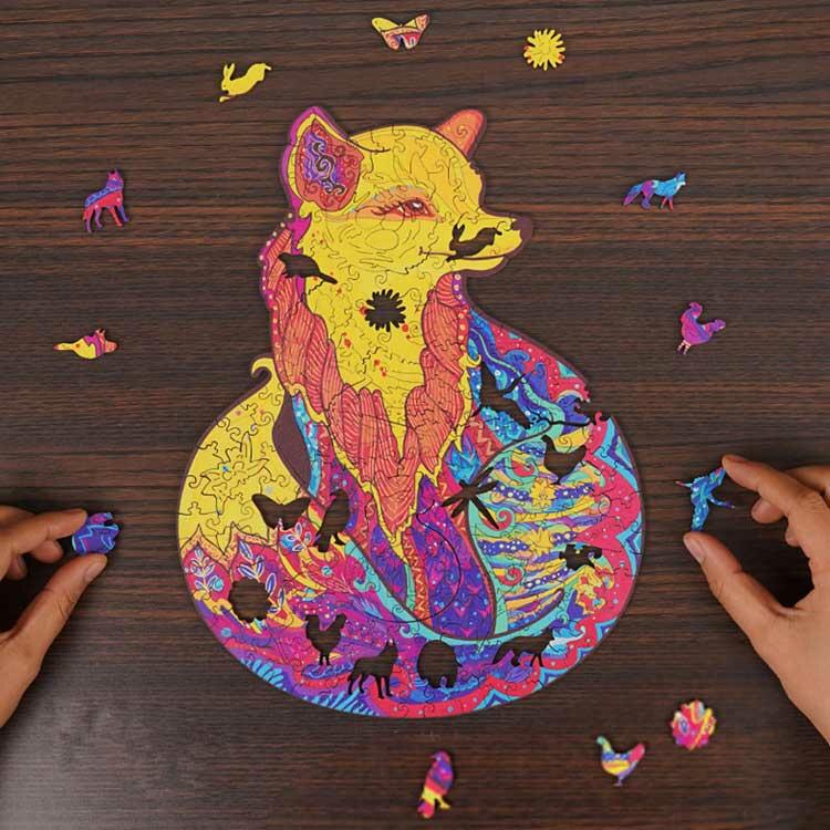 

Hobbies and Toys Irregular Animal Fox Flat Wooden Puzzle in Pattern1. Size