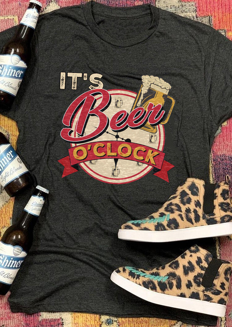 

T-shirts Tees It' Beer O' Clock T-Shirt Tee in Dark Grey. Size: ,L