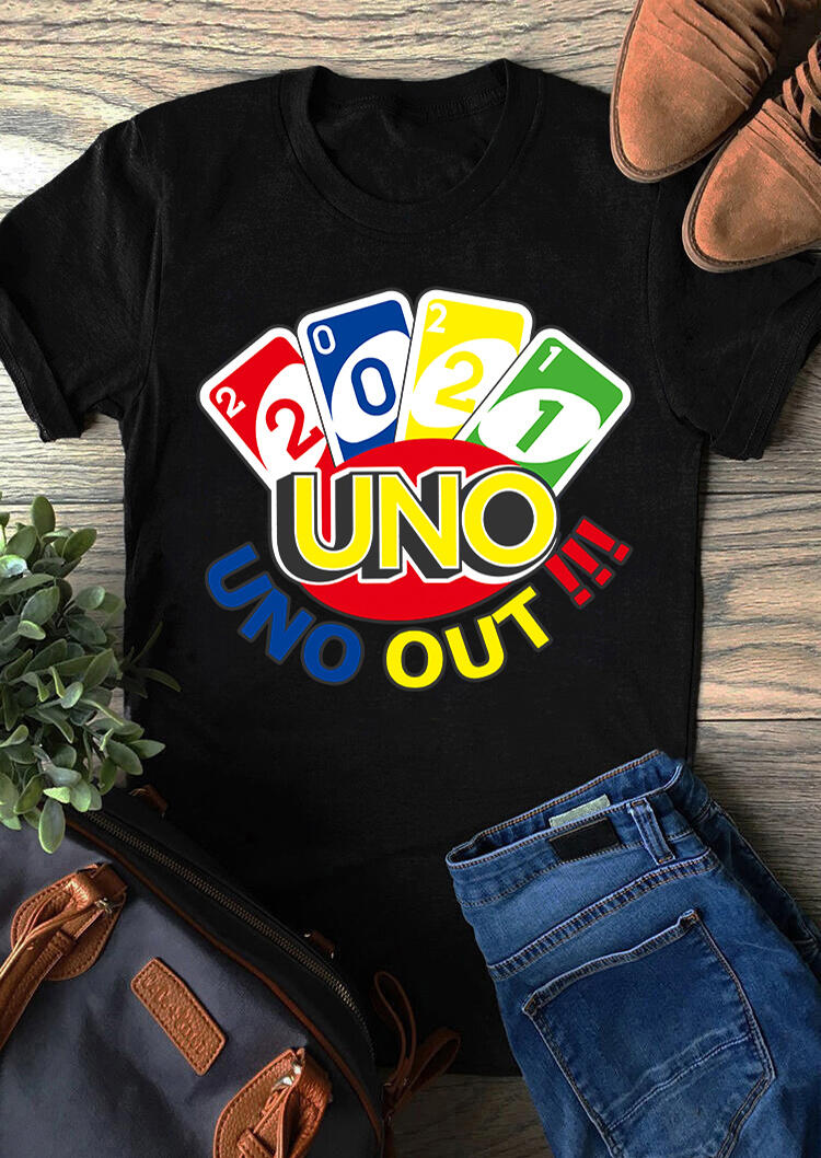 

Tees T-shirts 2021 UNO Out O-Neck T-Shirt Tee in Black. Size: S,M,,XL