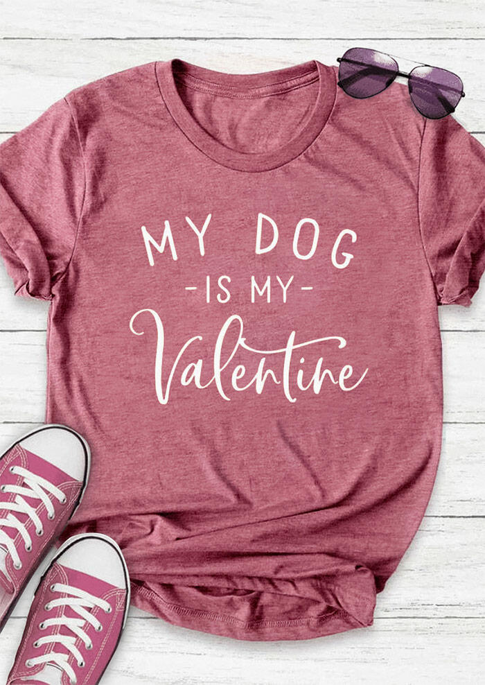 

T-shirts Tees My Dog Is My Valentine T-Shirt Tee in Cameo Brown. Size: ,M,L,XL