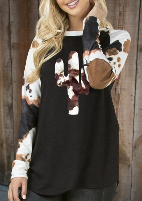 

Blouses Cactus Cow Elbow Patch Raglan Sleeve Blouse in Black. Size