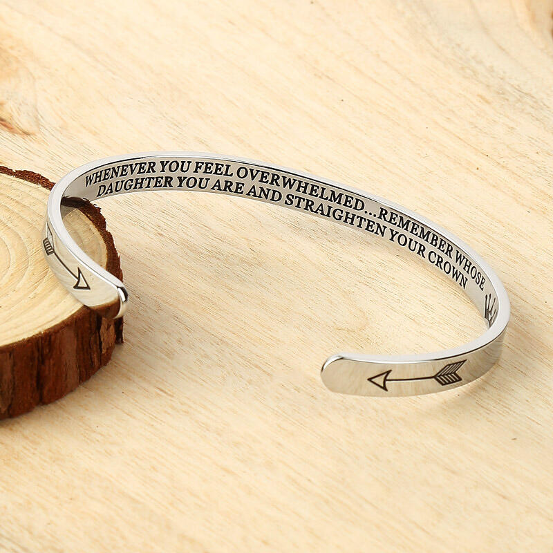 

Bracelet Remember Who You Are And Straighten Your Crown Open Bracelet in Silver. Size