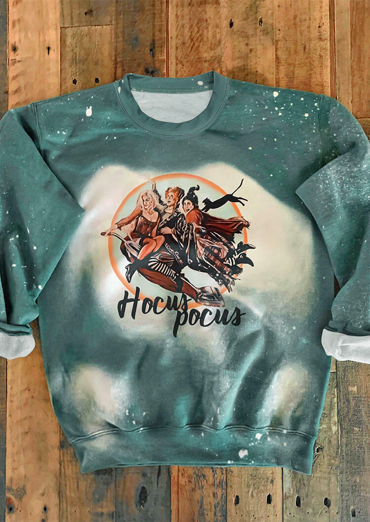 

Sweatshirts Halloween Hocus Pocus Bleached Pullover Sweatshirt in Cyan. Size