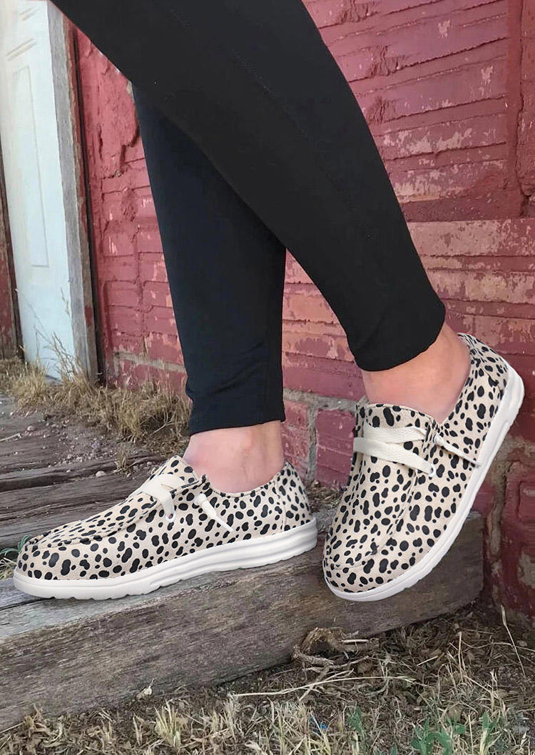 

Sneakers Leopard Slip On Flat Suede Sneakers in Beige. Size