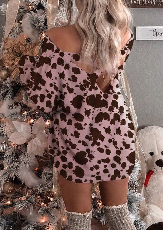 

Mini Dresses Cow Criss-Cross Open Back Mini Dress in Pink. Size: ,M,L